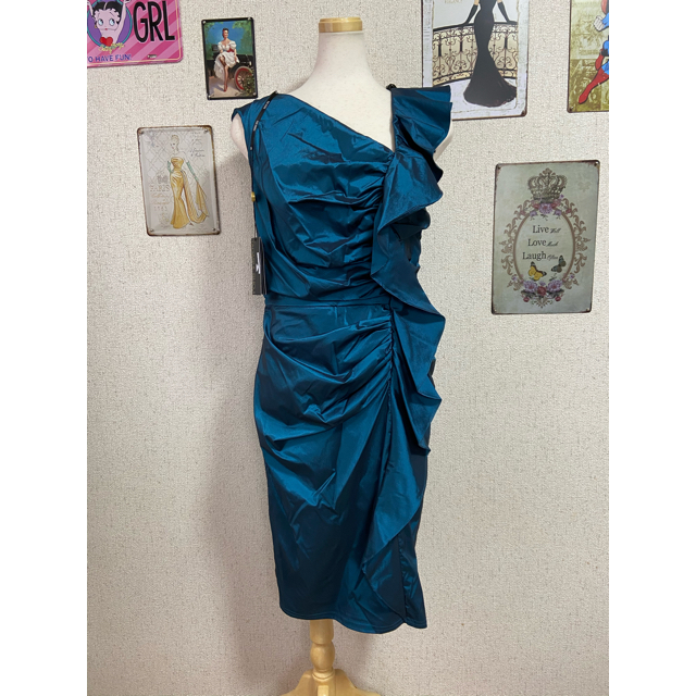 新品 6 Tadashi Shoji タダシショージ ブルー - ひざ丈ワンピース