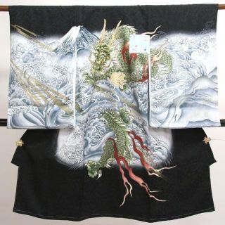 お宮参り のしめ 新品 昇龍 刺繍 男の子 男児 正絹 紋入込 NO7691(和服/着物)