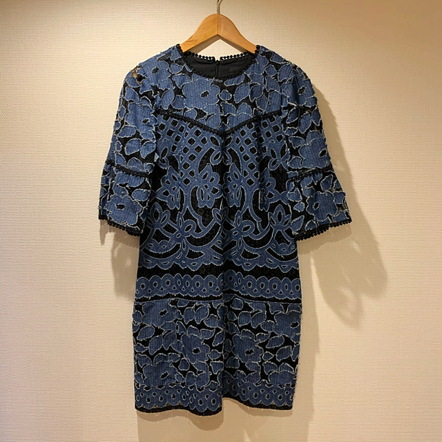 ANNA SUI 総レースデニムワンピ