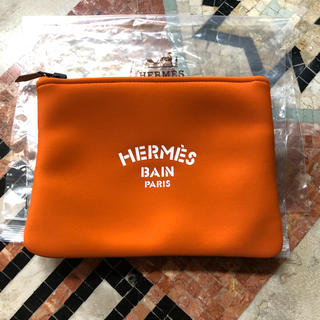 エルメス HERMES アニモーピクセル 筆箱 ステーショナリー ポーチ ペンケース キャンバス オレンジ 美品