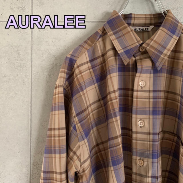 AURALEE オーラリー スーパーライトウールチェックシャツ - www ...