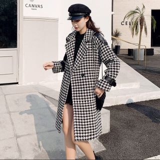 ZARA 千鳥柄ロングコート