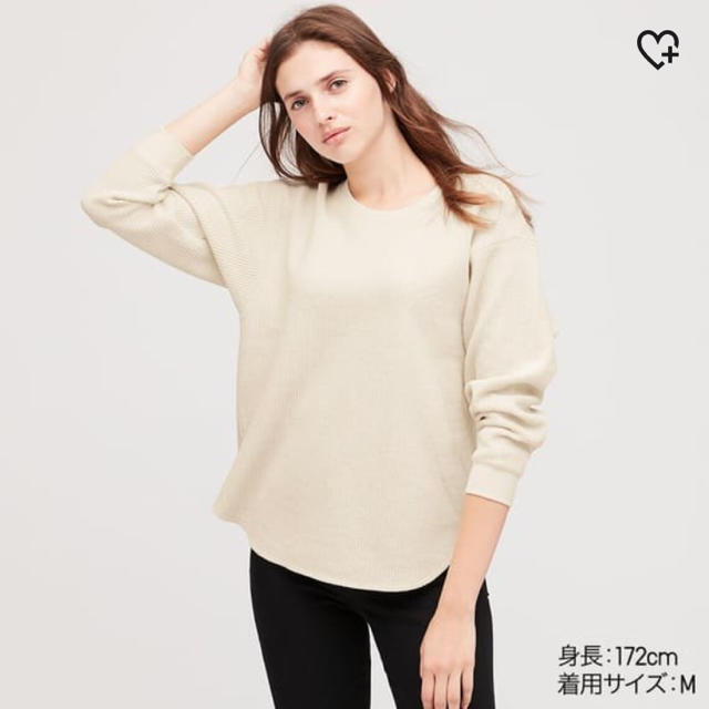 UNIQLO(ユニクロ)のワッフルクルーネックT 長袖　 レディースのトップス(カットソー(長袖/七分))の商品写真