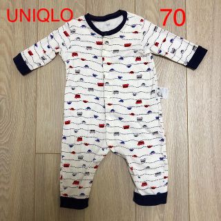 ユニクロ(UNIQLO)のユニクロ　ロンパース  クルマ　バス　70(ロンパース)