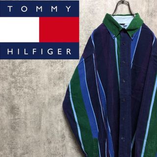 トミーヒルフィガー(TOMMY HILFIGER)の【Rao様専用☆】トミーヒルフィガー☆刺繍入りマルチストライプコーデュロイシャツ(シャツ)