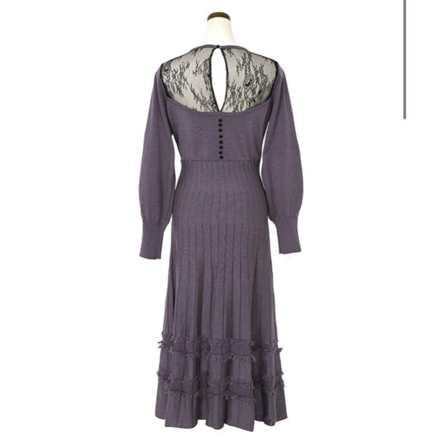 SNIDEL(スナイデル)のherlipto Lace Trimmed Knit Long Dress レディースのワンピース(ロングワンピース/マキシワンピース)の商品写真