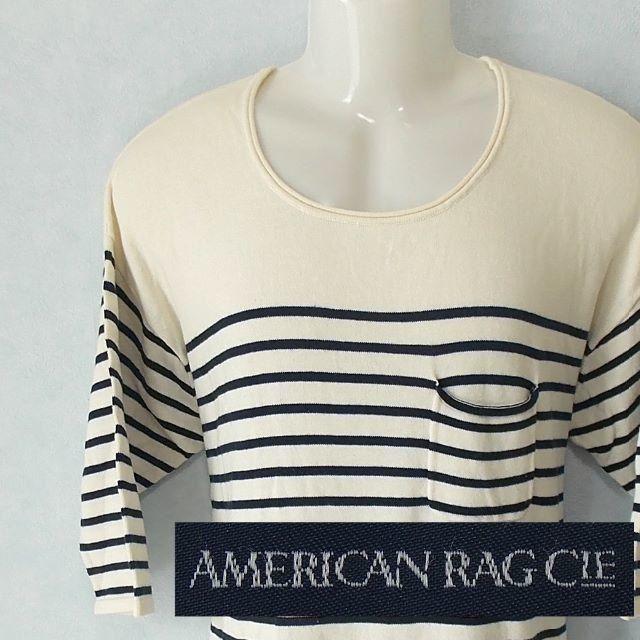 AMERICAN RAG CIE(アメリカンラグシー)の【AMERICAN RAG CIE】 美品 アメリカンラグシー ボーダー七分丈T メンズのトップス(Tシャツ/カットソー(七分/長袖))の商品写真