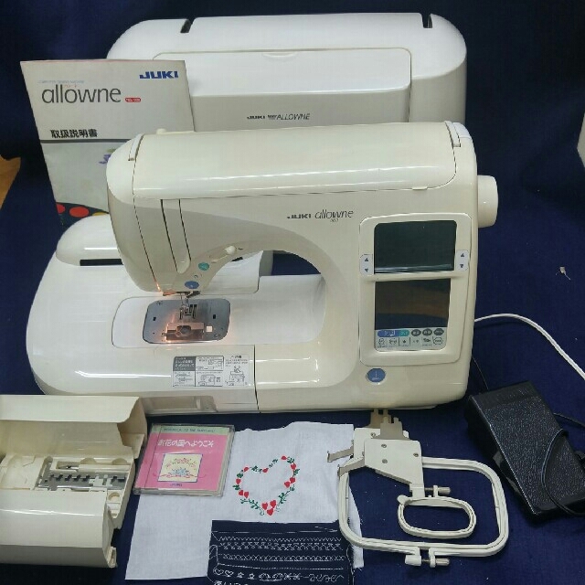 m!mi訳ありJUKIミシン HZL-008刺繍機フットコントローラー付き