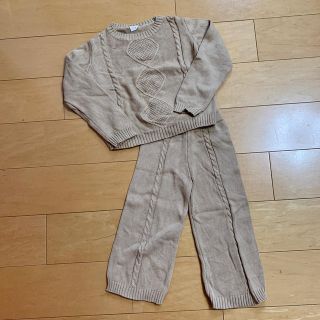 ザラキッズ(ZARA KIDS)の韓国子供服ベージュニットセットアップ130(ニット)