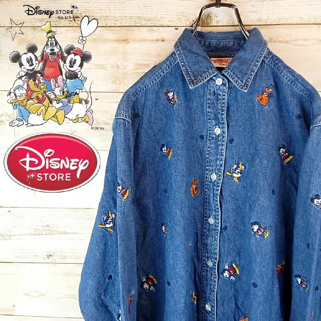 Disney(ディズニー)の【あずさ様専用】ザ・ディズニーストア☆Poo , Eeyore デニム レディースのトップス(シャツ/ブラウス(長袖/七分))の商品写真