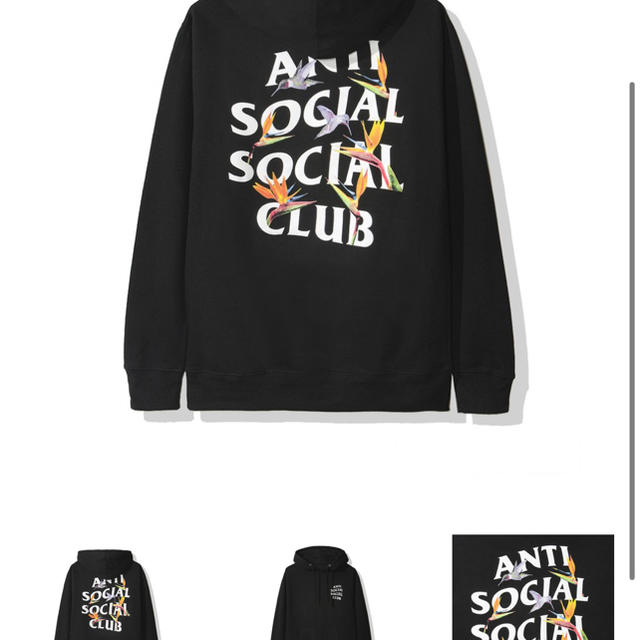 anti social social clob BLACK hoody L