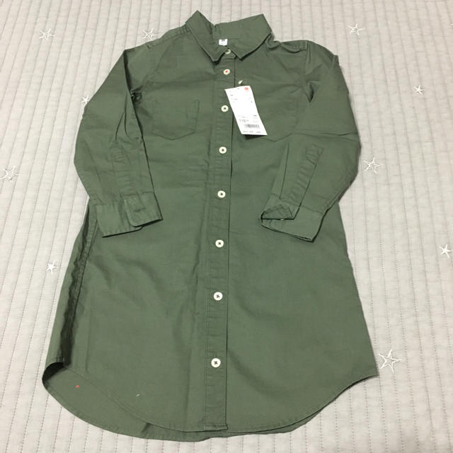 UNIQLO(ユニクロ)の新品　シャツワンピース　110cm キッズ/ベビー/マタニティのキッズ服女の子用(90cm~)(ワンピース)の商品写真