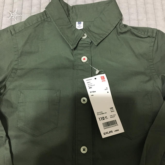 UNIQLO(ユニクロ)の新品　シャツワンピース　110cm キッズ/ベビー/マタニティのキッズ服女の子用(90cm~)(ワンピース)の商品写真