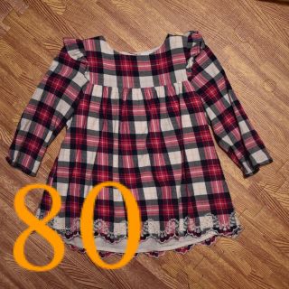 ベビーギャップ(babyGAP)のチェックワンピース 80 (ワンピース)