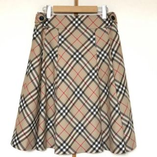 バーバリー(BURBERRY)の美品/BURBERRY LONDON/チェック柄フレアスカート/40(ひざ丈スカート)