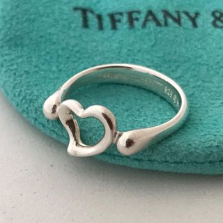 ティファニー(Tiffany & Co.)のTiffany エルサ・ペレッティ オープンハートリング　8号　美品(リング(指輪))