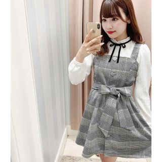 evelyn - 【半額以下】大幅値下げ ウエストリボンチェックワンピースの ...