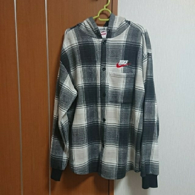 Supreme×NIKE plaid hooded sweatshirt