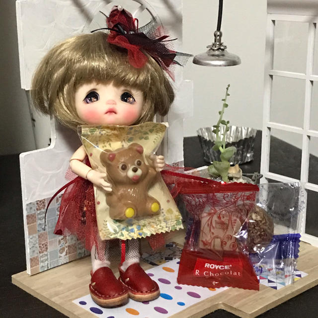 バレンタインワンピセット1 ハンドメイドのぬいぐるみ/人形(人形)の商品写真