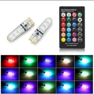 新品 LED RGB T10 二個セット リモコン 16色 車 ドレスアップ(汎用パーツ)