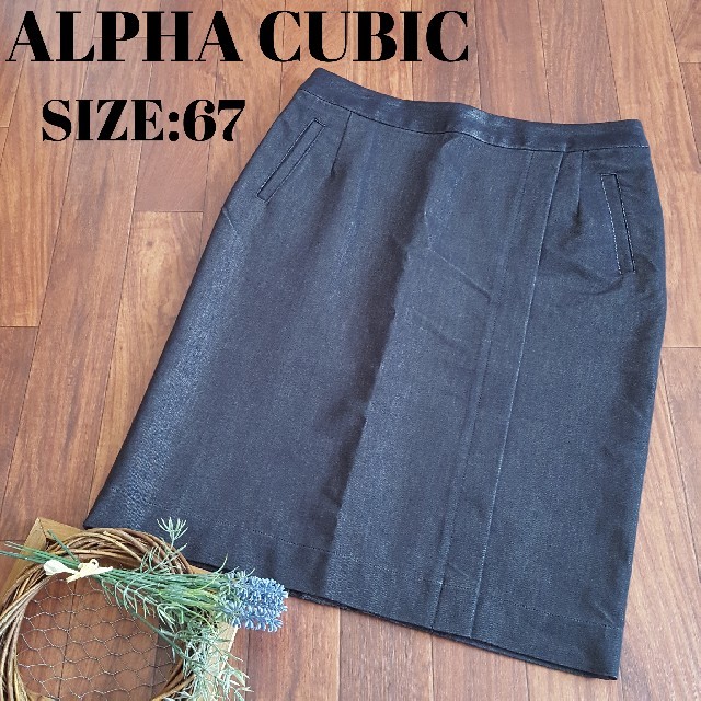 ALPHA CUBIC(アルファキュービック)のアルファキュービック ストレッチ デニム スカート レディースのスカート(ひざ丈スカート)の商品写真