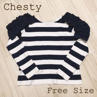 チェスティ(Chesty)のchesty(チェスティ)ボーダー トップス♡FREE SIZE(カットソー(長袖/七分))