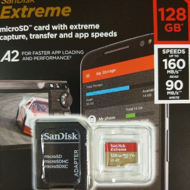 SanDisk(サンディスク)のSanDisk Extreme microSDXC 128GB スマホ/家電/カメラのPC/タブレット(PC周辺機器)の商品写真