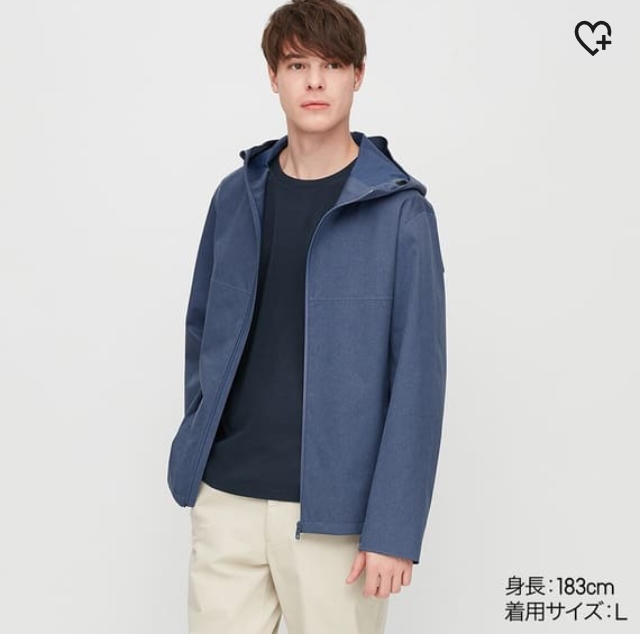 美品 ユニクロ UNIQLO ブロックテックパーカー ネイビー XLサイズ