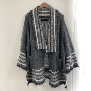 ザラ(ZARA)のZARA ニット ガウン ポンチョ グレー　ザラ(ガウンコート)