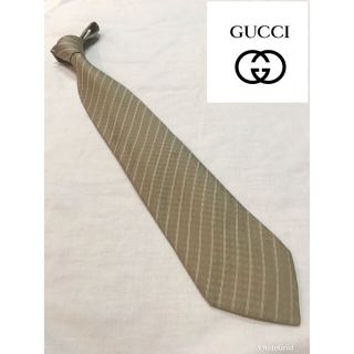 グッチ(Gucci)のグッチ GUCCI ネクタイ USED【ベージュ×ストライプ】(ネクタイ)