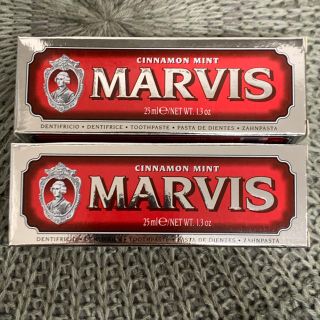 マービス(MARVIS)の新品 marvis 歯磨き粉 シナモンミント 25g×2本(歯磨き粉)