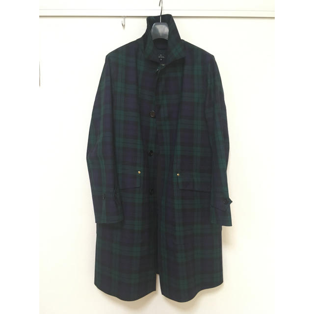 【格安】Mackintosh×PaulSmithゴム引きコート緑タータンM英国製