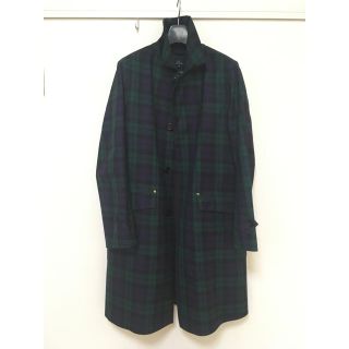 マッキントッシュ(MACKINTOSH)の【格安】Mackintosh×PaulSmithゴム引きコート緑タータンM英国製(ステンカラーコート)