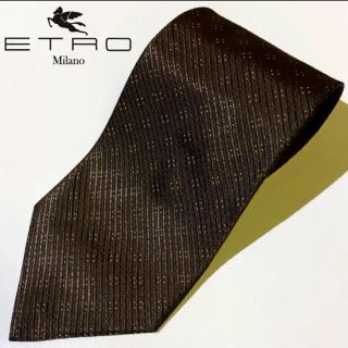 エトロ(ETRO)の48 極美品【ETRO】エトロ ミラノ ネクタイ ダークブラウン(ネクタイ)