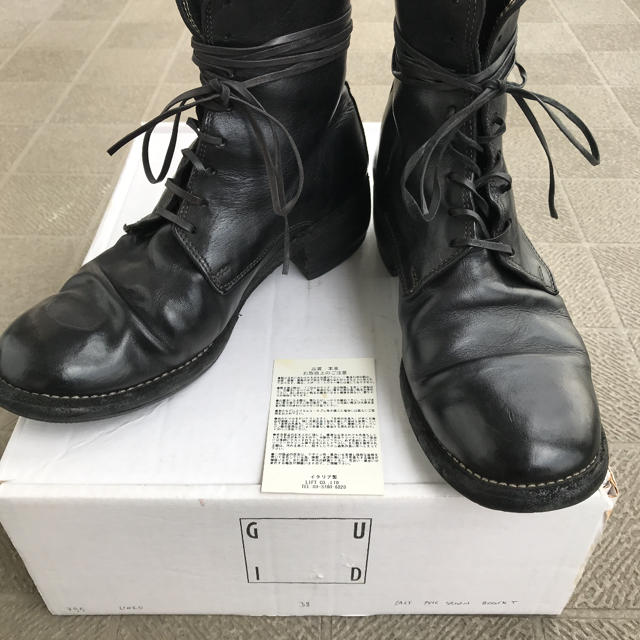 霧夜さま専用】GUIDI レースアップブーツ（24cm）定価13万6500円