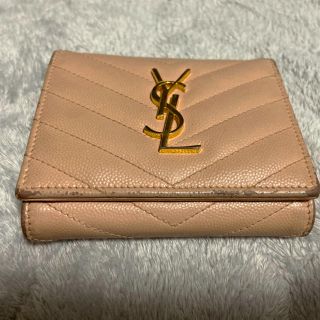 サンローラン(Saint Laurent)のSaint Laurent 三つ折り　財布　ピンクベージュ(財布)