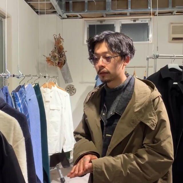 19aw COMOLI コモリ　フーデッドコート カーキ3