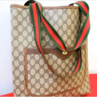 Gucci - レア! オールドグッチ シェリーライン ビンテージトート