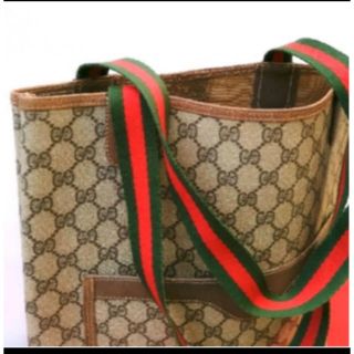 Gucci - レア! オールドグッチ シェリーライン ビンテージトート