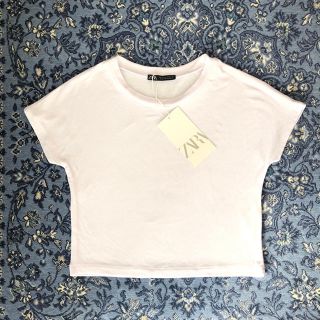 ザラ(ZARA)のZARA シンプル クロップド 白Tシャツ 新品(Tシャツ(半袖/袖なし))