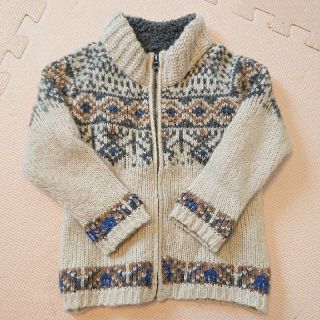 ザラキッズ(ZARA KIDS)のZARA☆ボア付きニットカーディガン 92㎝(カーディガン)