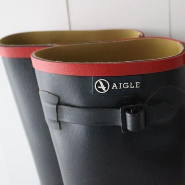 AIGLE(エーグル)のエーグルAIGLEレインブーツ ラバーブーツ レディース長靴39 24.5㎝ 黒 レディースの靴/シューズ(レインブーツ/長靴)の商品写真