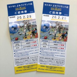 ボーネルンド(BorneLund)のキドキド　招待券 よみうりランド店 チケット ◇2枚組 クーポン(遊園地/テーマパーク)