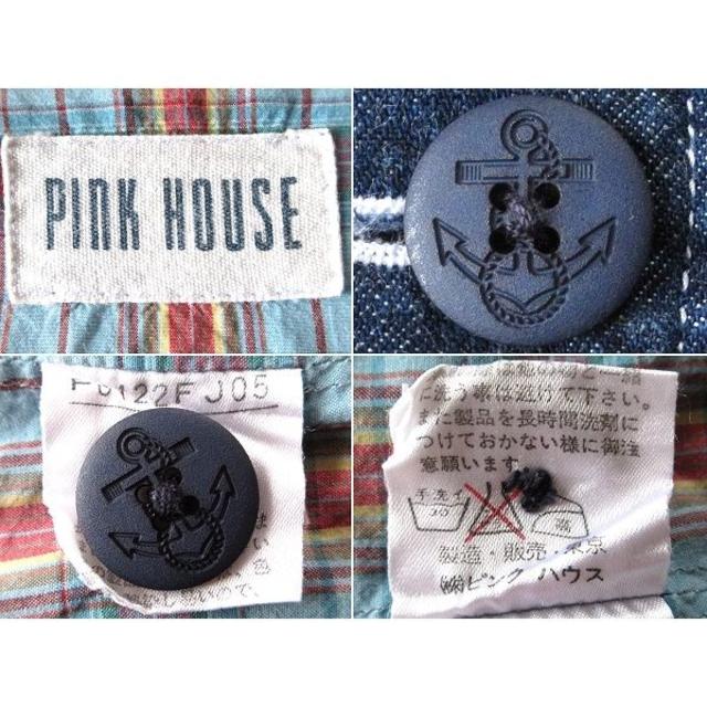 PINK HOUSE(ピンクハウス)の希少 PINK HOUSE 裏チェック ピンタック デニムジャケット レディースのジャケット/アウター(Gジャン/デニムジャケット)の商品写真