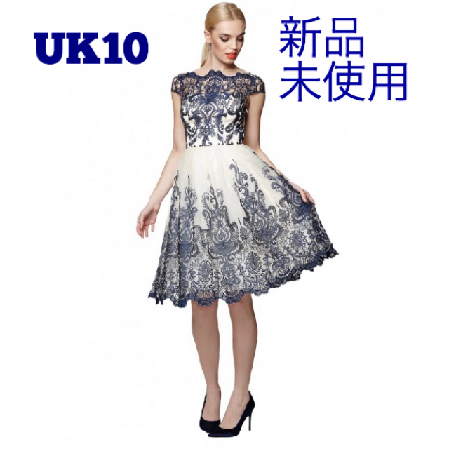 《新品 未使用》チチロンドン Kelsey dress ネイビー×クリーム