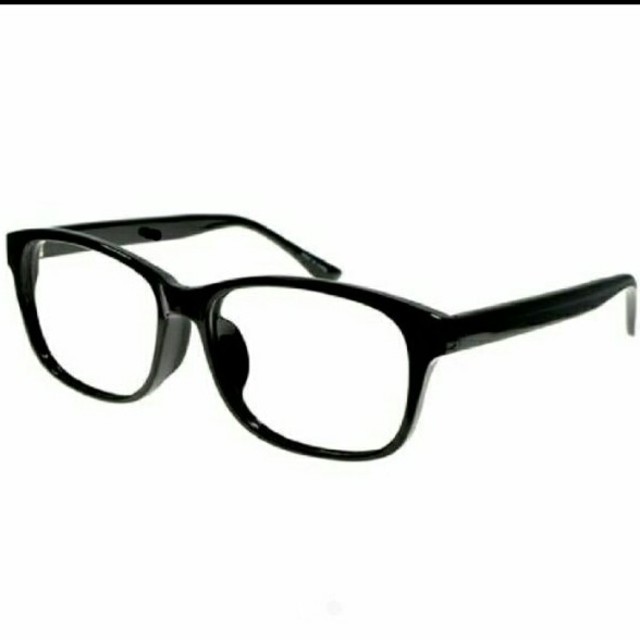 送料無料 オシャレ 伊達メガネ ダテ眼鏡 ブラック 黒縁 シンプルデザイン メンズのファッション小物(サングラス/メガネ)の商品写真