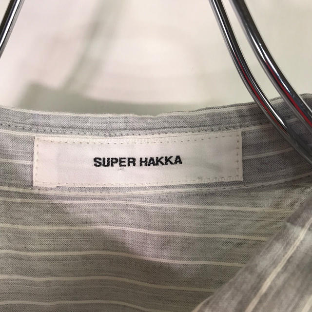SUPER HAKKA(スーパーハッカ)の【希少】スーパーハッカ チュールレース付 ストライプ柄ワンピース レディースのワンピース(ひざ丈ワンピース)の商品写真