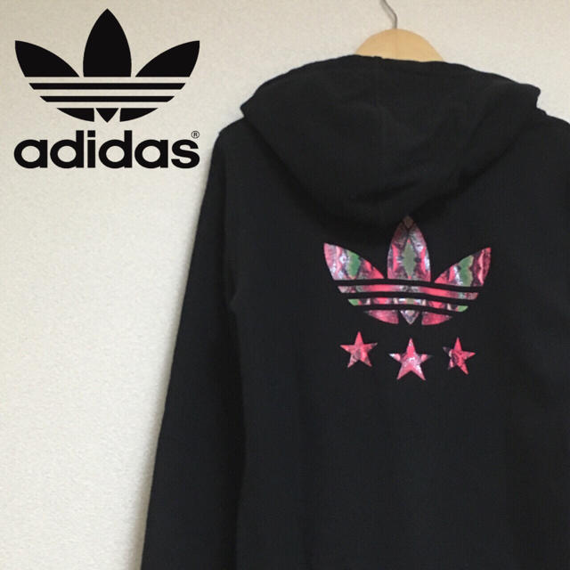 adidas(アディダス)の〈激かわ〉アディダスオリジナルス❤︎ジップアップパーカー 刺繍ロゴ ピンク レディースのトップス(パーカー)の商品写真