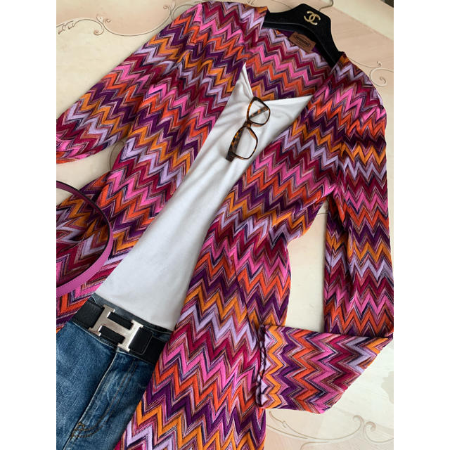 MISSONI(ミッソーニ)の✩.*˚ミッソーニ✩.*˚最高級オレンジタグ！ジグザグ柄カーディガン レディースのトップス(カーディガン)の商品写真