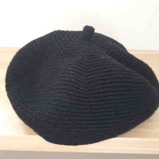 ベレー帽　黒(ハンチング/ベレー帽)
